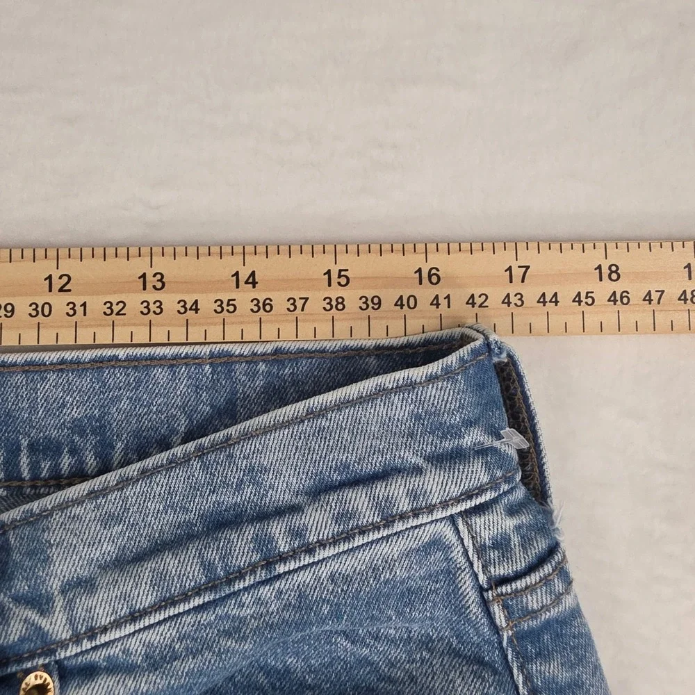 Universal Thread Womens High Rise Denim Maxi Skirt Light Wash Blue Front Slit 12